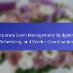 Corporate Event Management: Budgeting, Scheduling, and Vendor Coordination