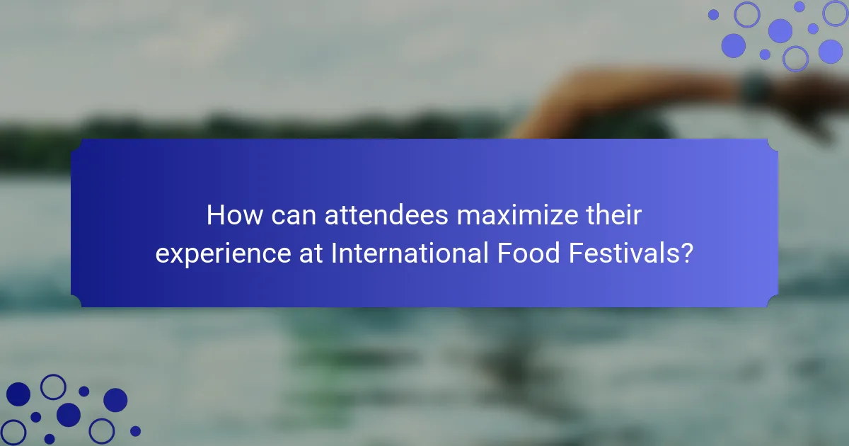 How can attendees maximize their experience at International Food Festivals?