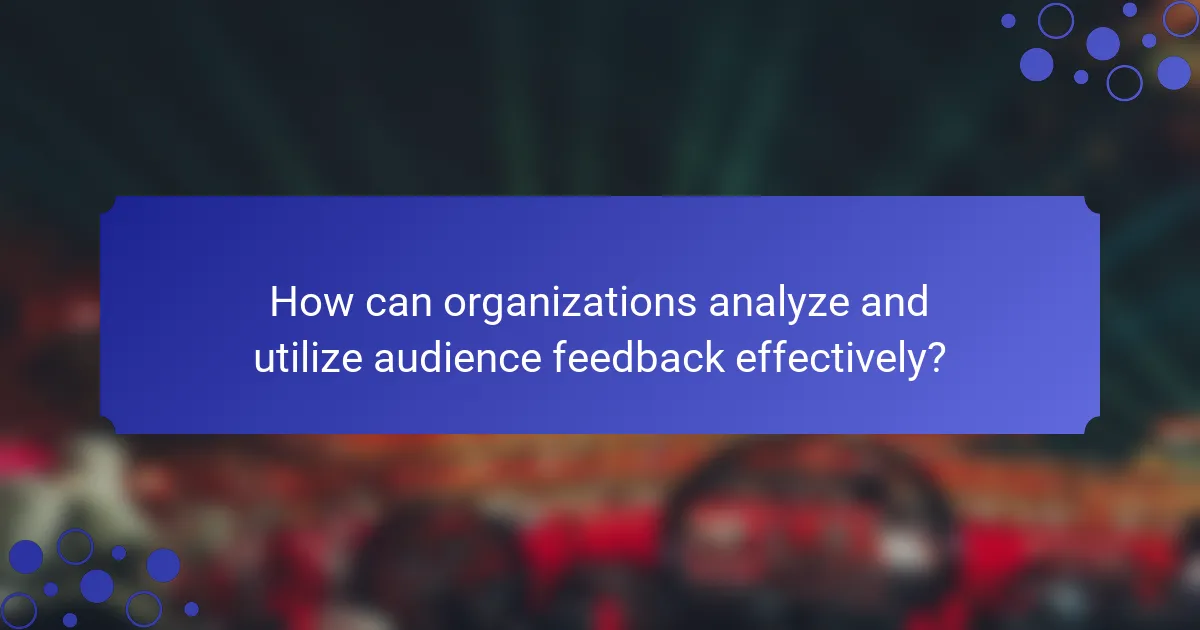 How can organizations analyze and utilize audience feedback effectively?
