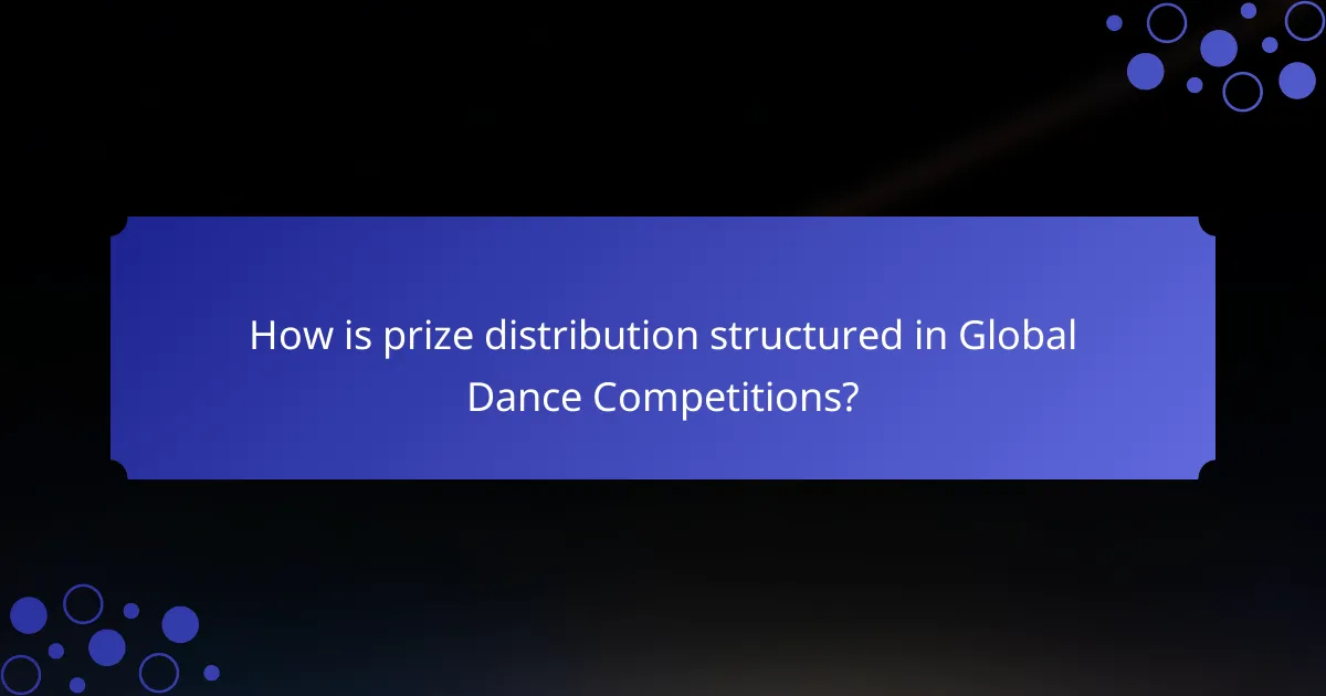 How is prize distribution structured in Global Dance Competitions?