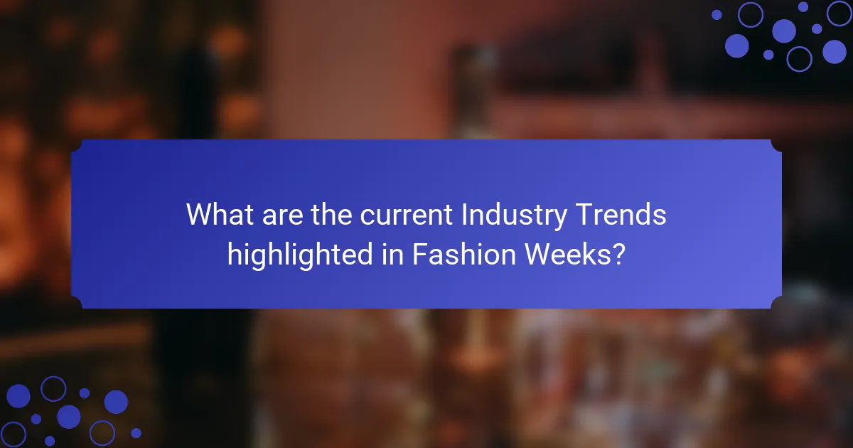 What are the current Industry Trends highlighted in Fashion Weeks?