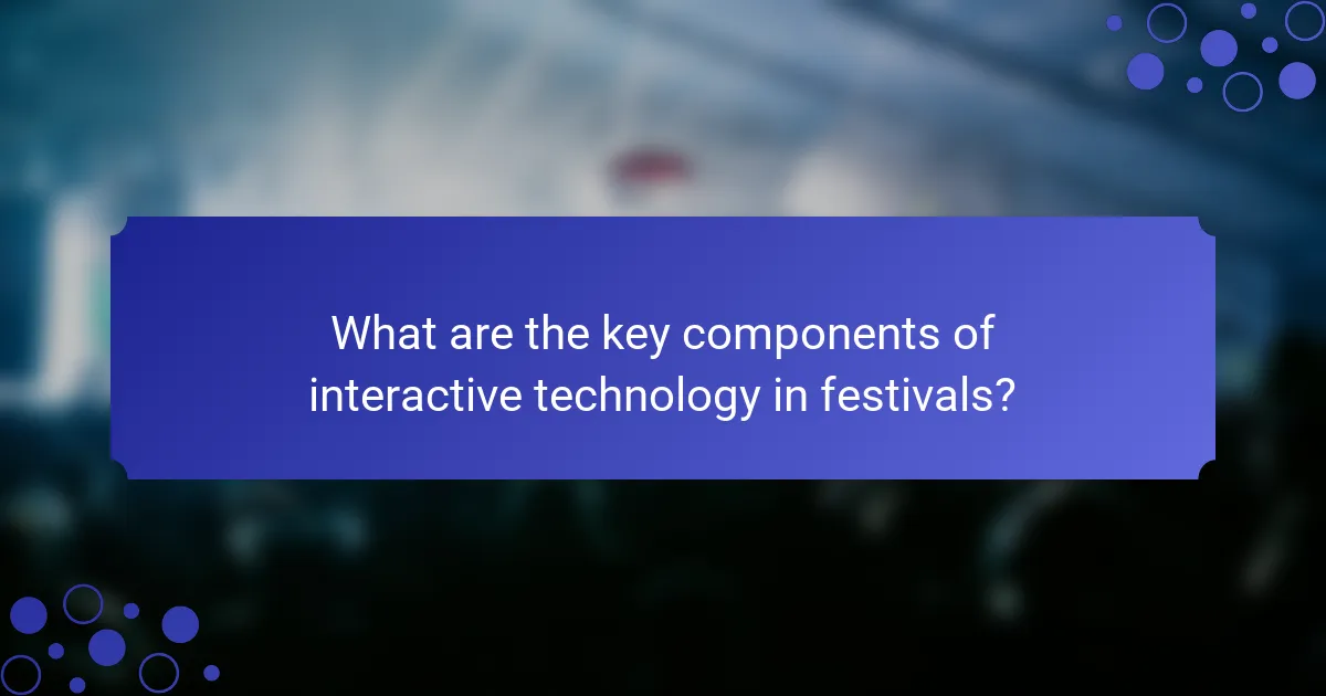 What are the key components of interactive technology in festivals?