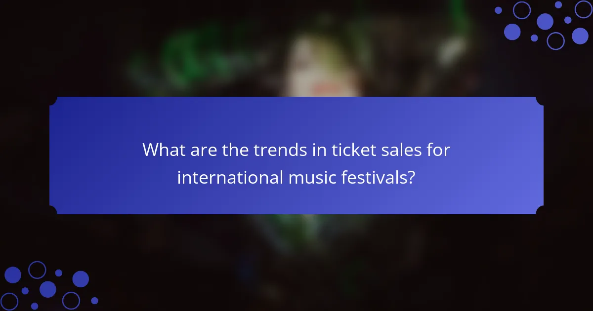What are the trends in ticket sales for international music festivals?