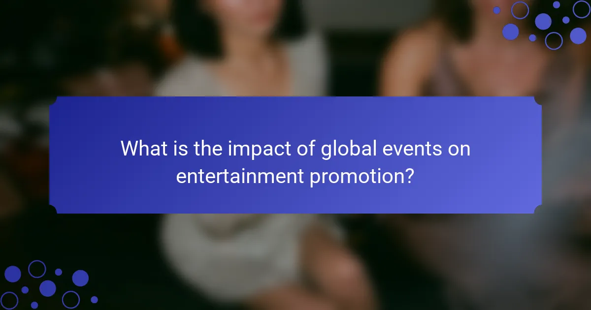What is the impact of global events on entertainment promotion?