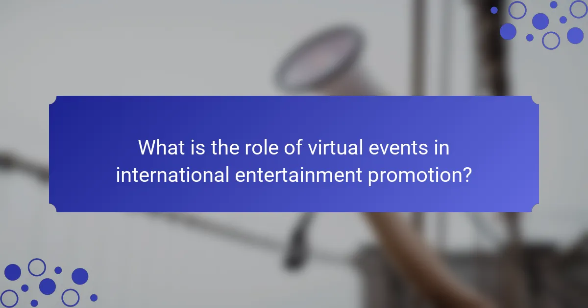 What is the role of virtual events in international entertainment promotion?